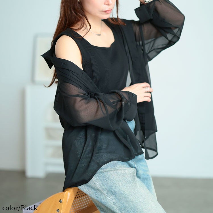 大きいサイズ レディース ワッシャーシアールーズシャツ