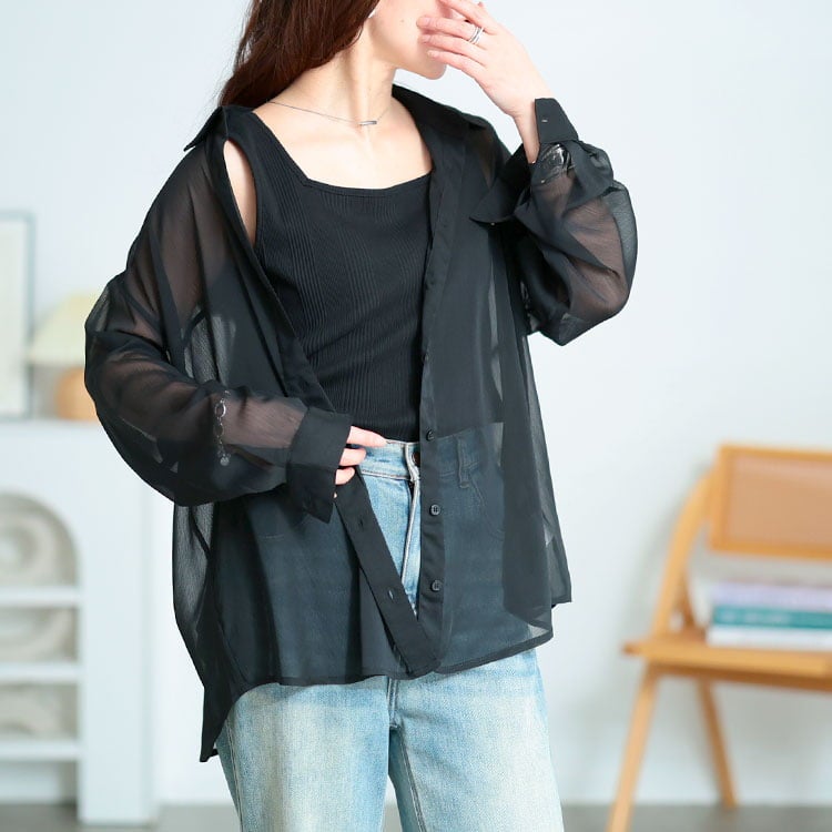 大きいサイズ レディース ワッシャーシアールーズシャツ