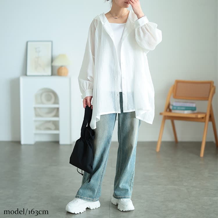 大きいサイズ レディース ストライプドビーパーカーシャツチュニック