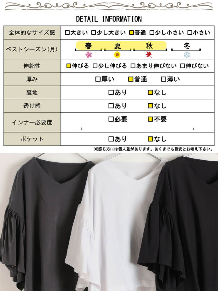 大きいサイズ レディース ギャザーフレアスリーブコットンプルオーバー