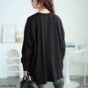 大きいサイズ レディース ラウンドヘムコットンプルオーバー ブラック