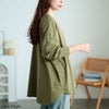 大きいサイズ レディース ラウンドヘムコットンプルオーバー カーキ