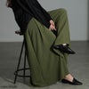 大きいサイズ レディース 冷感デザインウエストワイドフレアパンツ カーキ