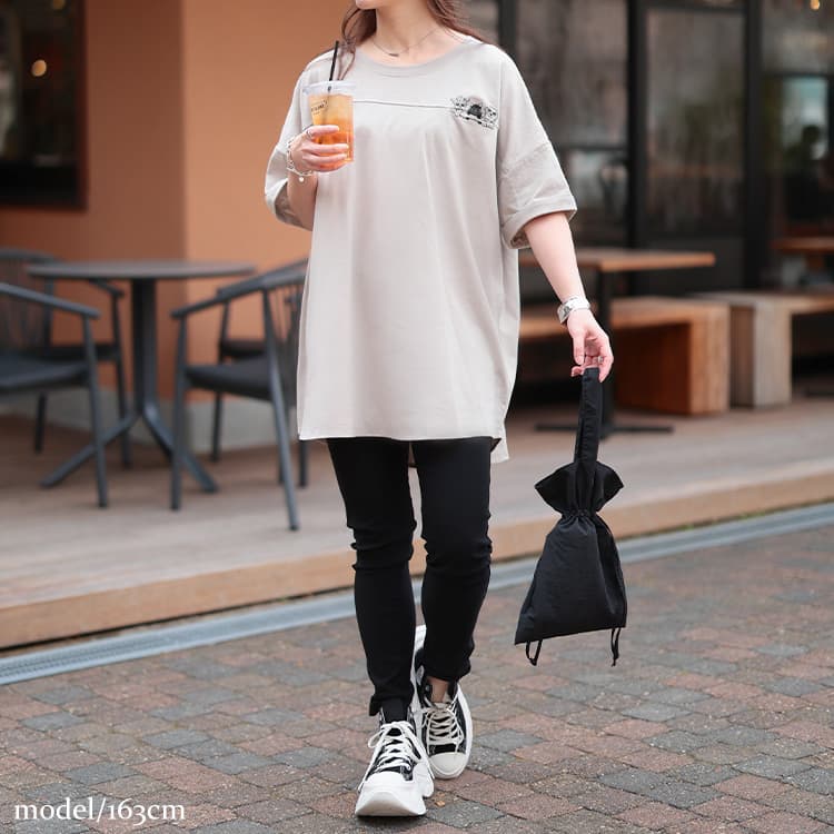 大きいサイズ レディース アニマルプリントコットンTシャツ