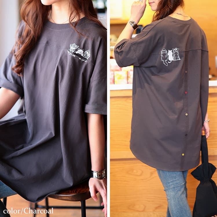 大きいサイズ レディース アニマルプリントコットンTシャツ