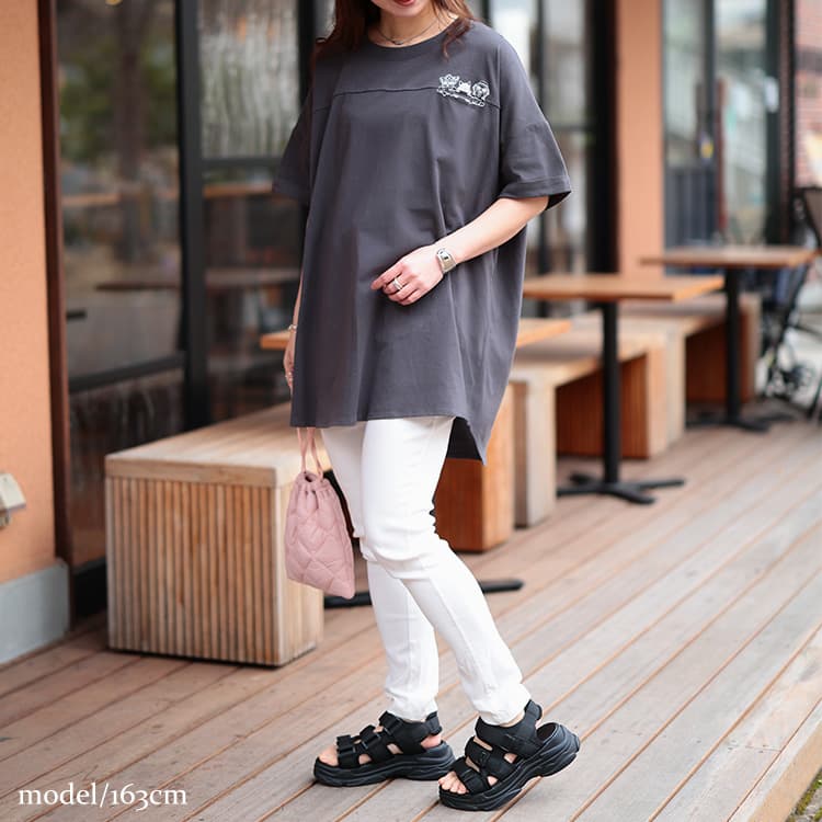 大きいサイズ レディース アニマルプリントコットンTシャツ スミクロ