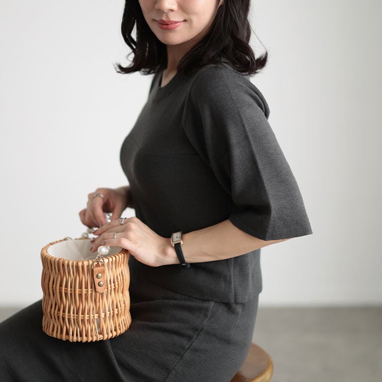 大きいサイズ レディース ニットトップス＆マーメイドラインスカートセットアップ