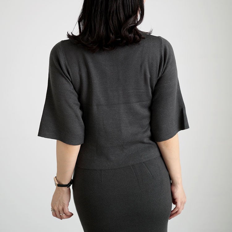 大きいサイズ レディース ニットトップス＆マーメイドラインスカートセットアップ