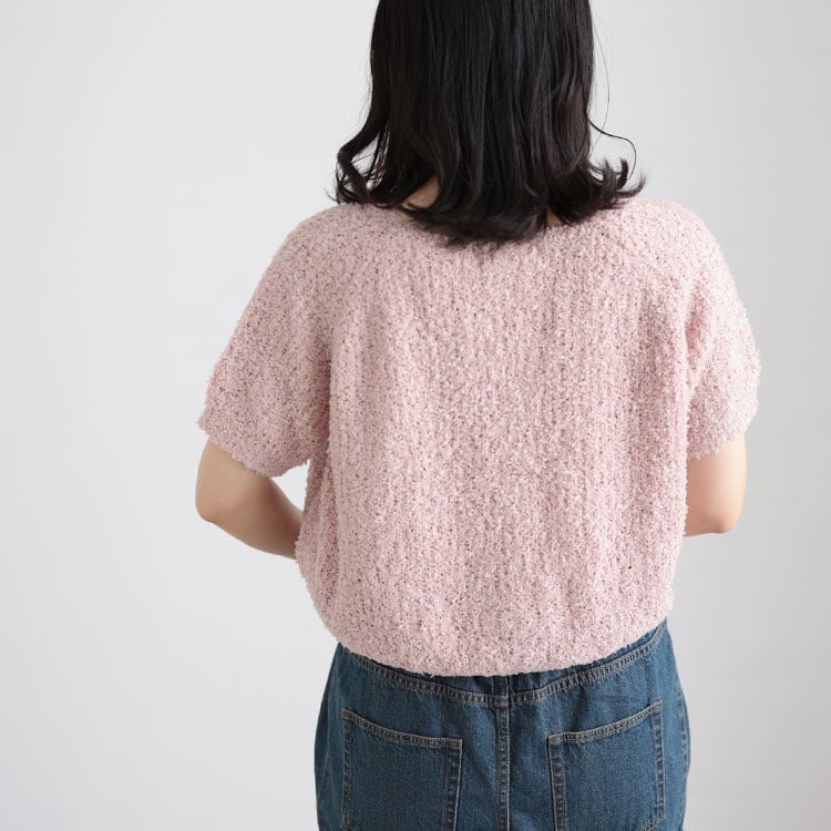 大きいサイズ レディース フェザーフリンジサマーニット