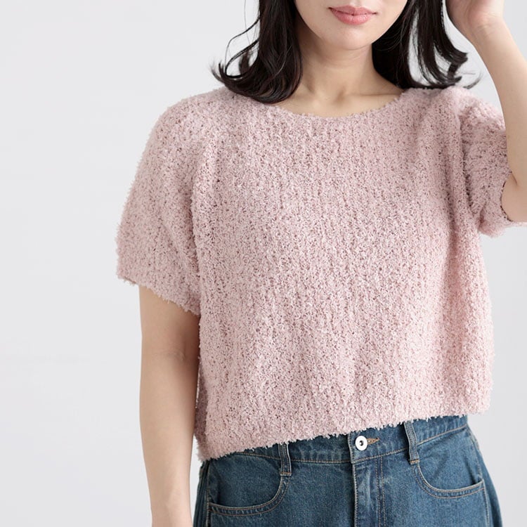 大きいサイズ レディース フェザーフリンジサマーニット