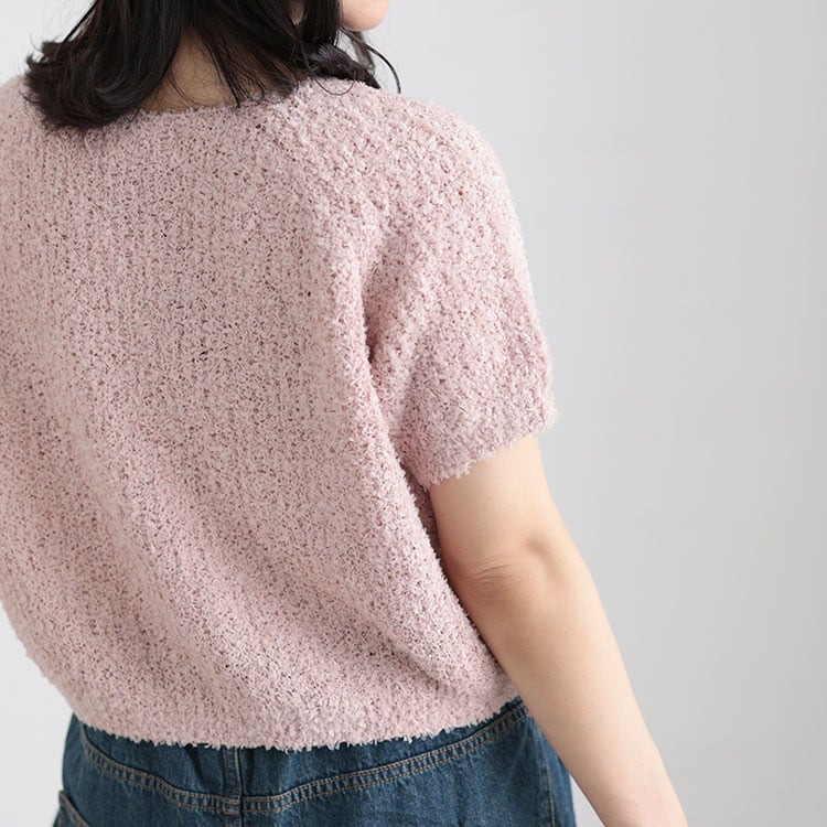 大きいサイズ レディース フェザーフリンジサマーニット