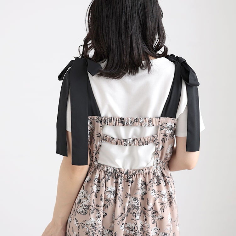 大きいサイズ レディース フラワーガーリーワンピース