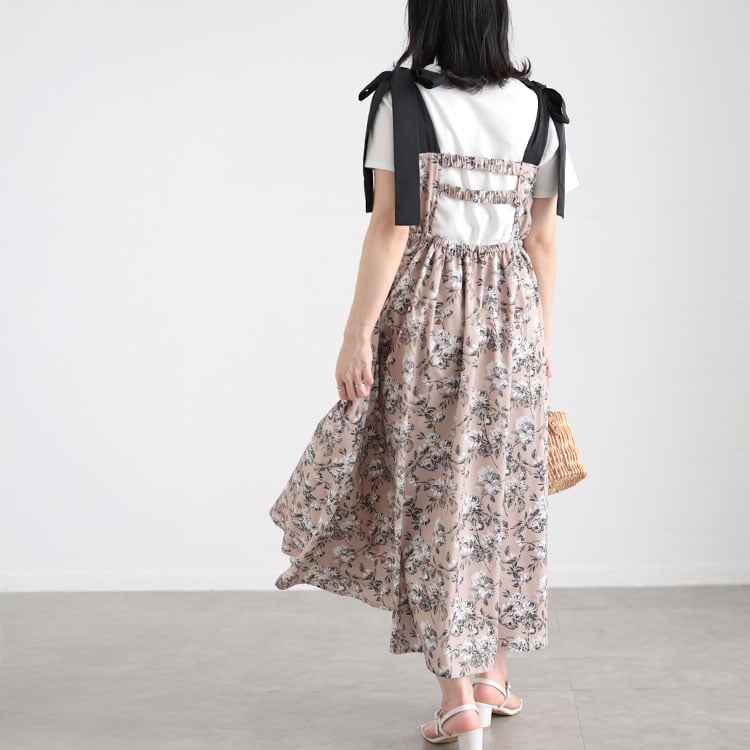 大きいサイズ レディース フラワーガーリーワンピース