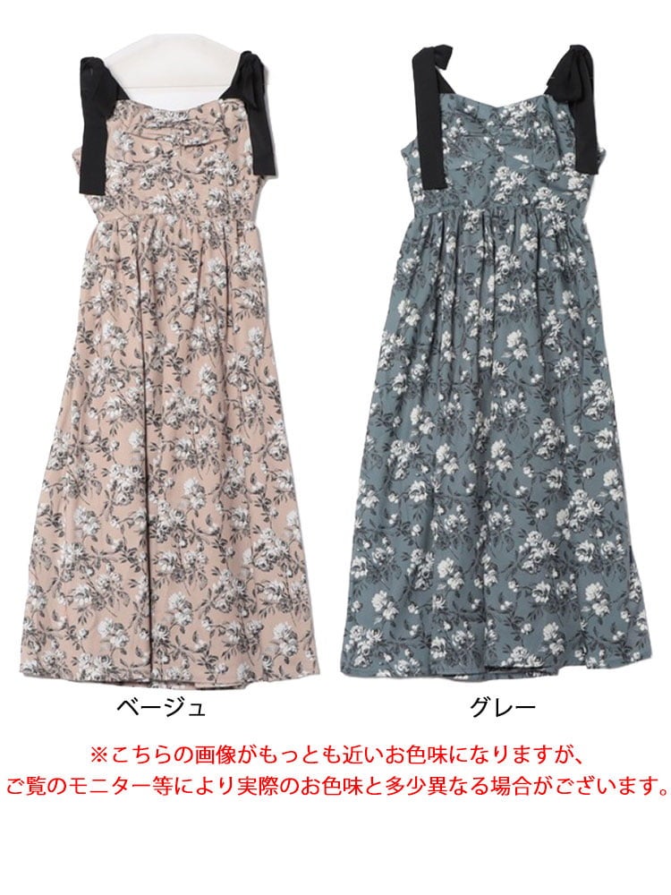 大きいサイズ レディース フラワーガーリーワンピース