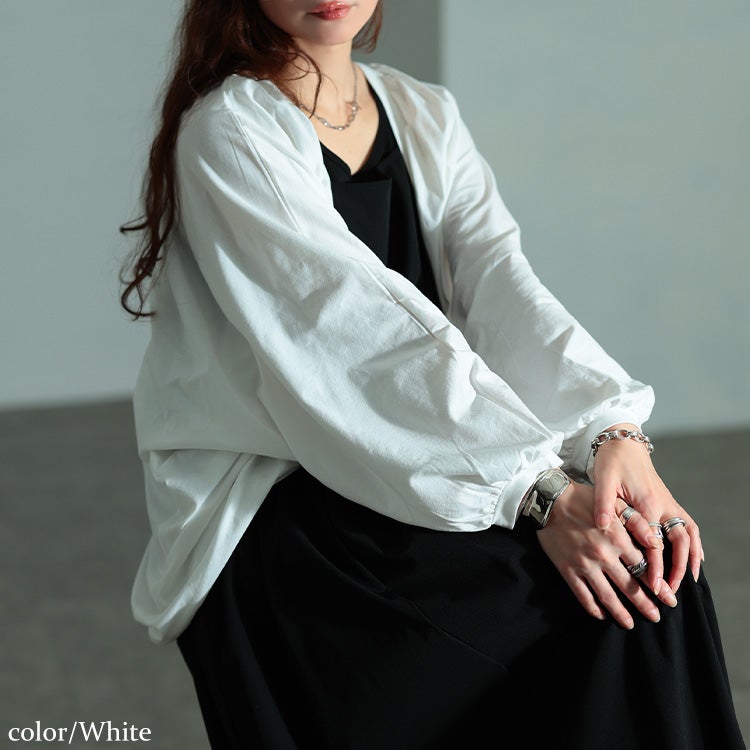 大きいサイズ レディース コットンドルマンボレロカーディガン ホワイト