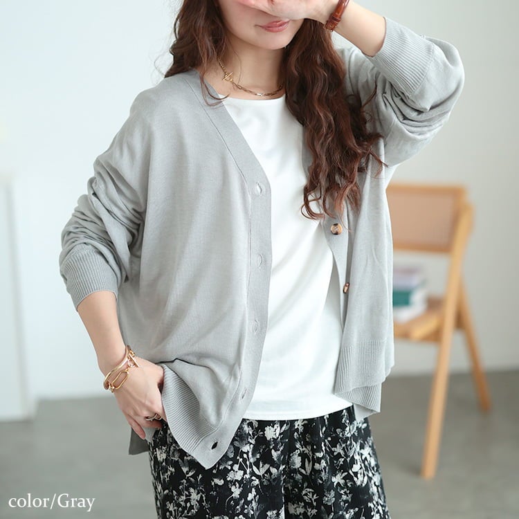 大きいサイズ レディース サマーニットドルマンカーディガン