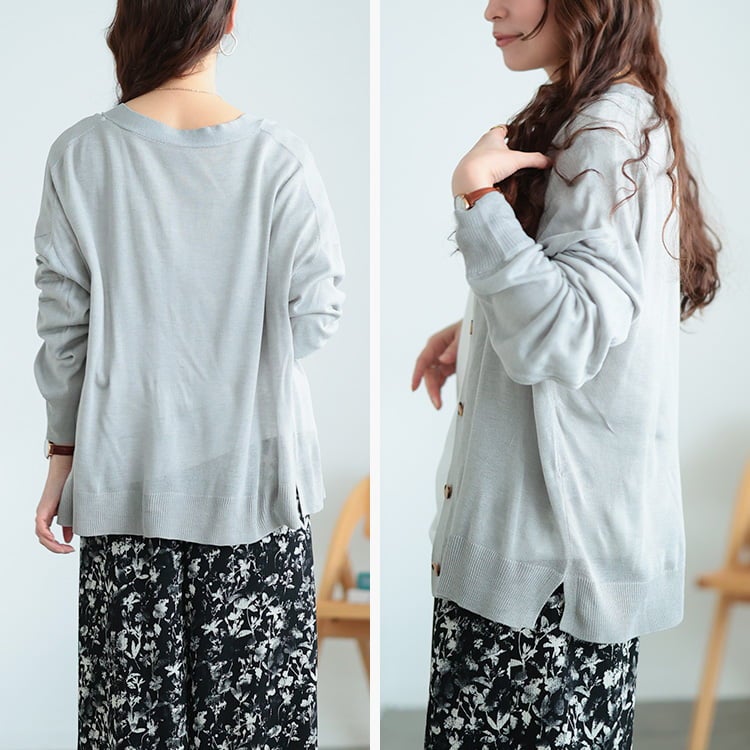 大きいサイズ レディース サマーニットドルマンカーディガン