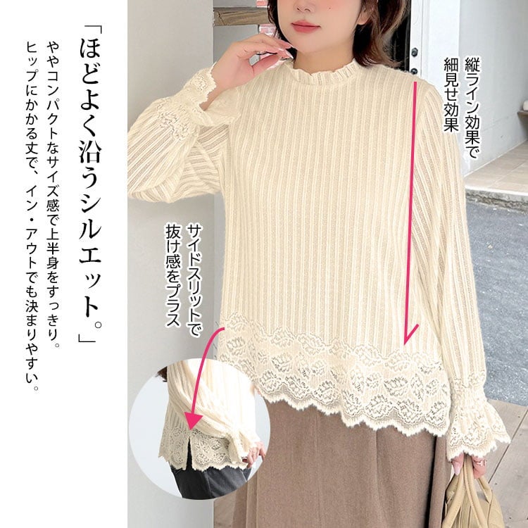 大きいサイズ レディース キャンディスリーブリブレーストップス