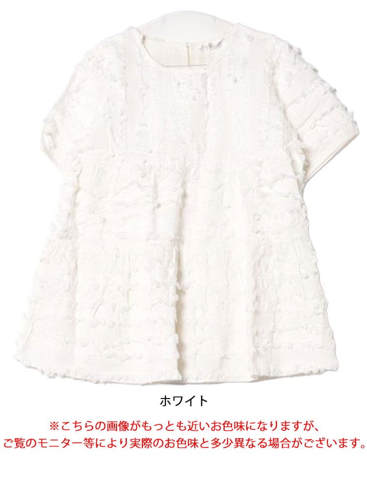 大きいサイズ レディース フリンジジャガードペプラム半袖プルオーバー