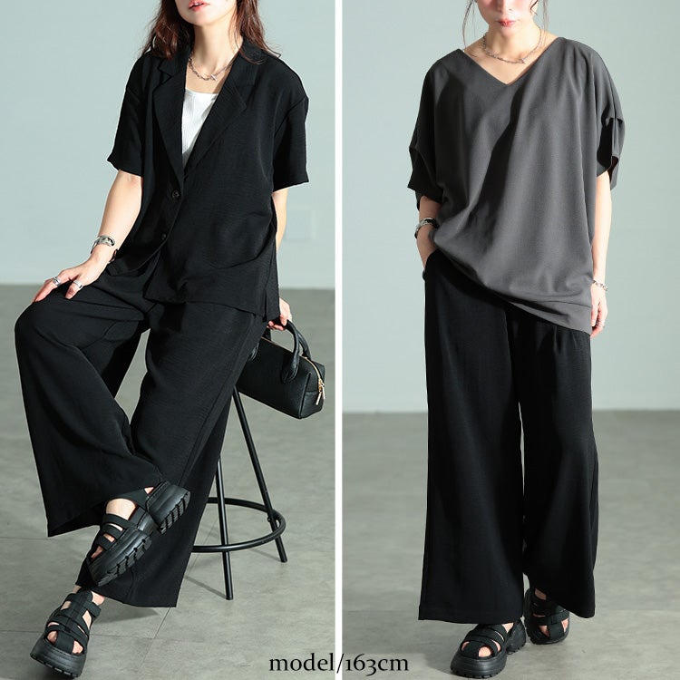 大きいサイズ レディース 冷感ワイドパンツ