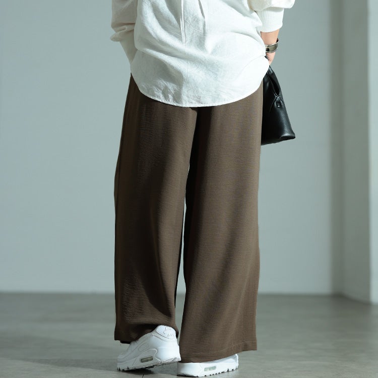 大きいサイズ レディース 冷感ワイドパンツ