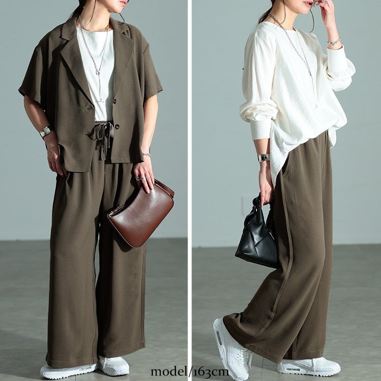 大きいサイズ レディース 冷感ワイドパンツ