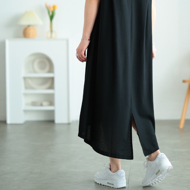 大きいサイズ レディース 吸水速乾＆UVカット肩タックワンピース