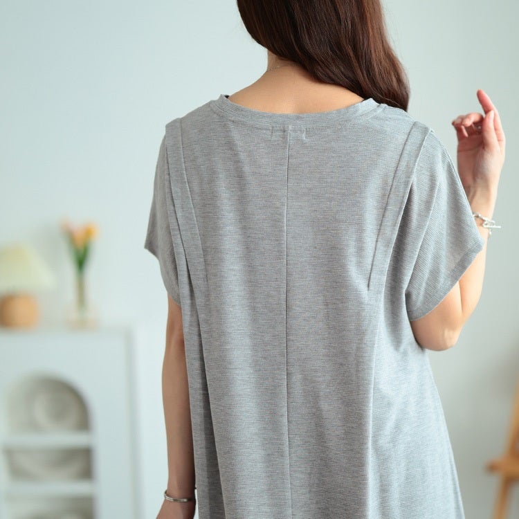 大きいサイズ レディース 吸水速乾＆UVカット肩タックワンピース