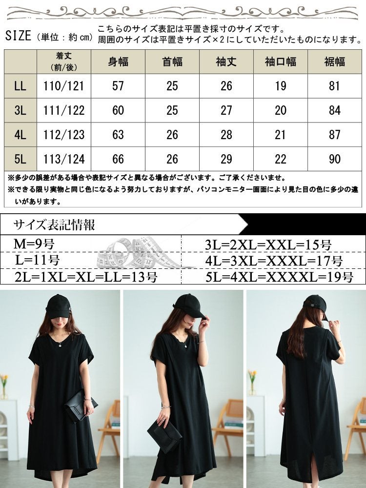 大きいサイズ レディース 吸水速乾＆UVカット肩タックワンピース