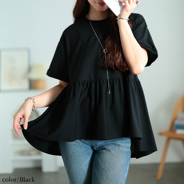 大きいサイズ レディース 吸水速乾＆UVカットペプラムプルオーバー