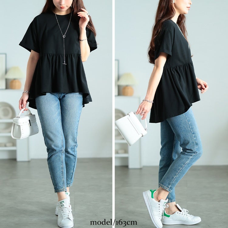 大きいサイズ レディース 吸水速乾＆UVカットペプラムプルオーバー