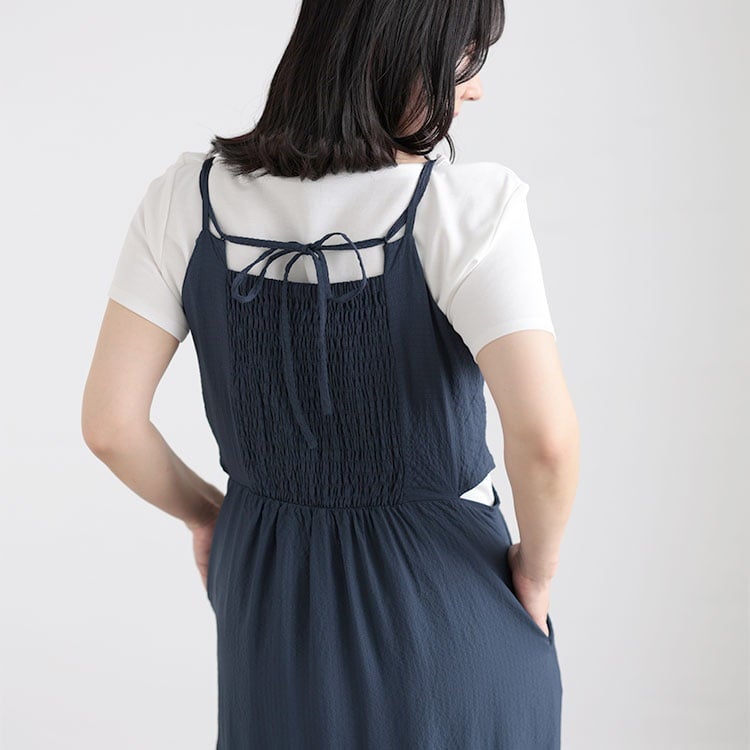 大きいサイズ レディース 3WAYギャザースリーブティアードワンピース