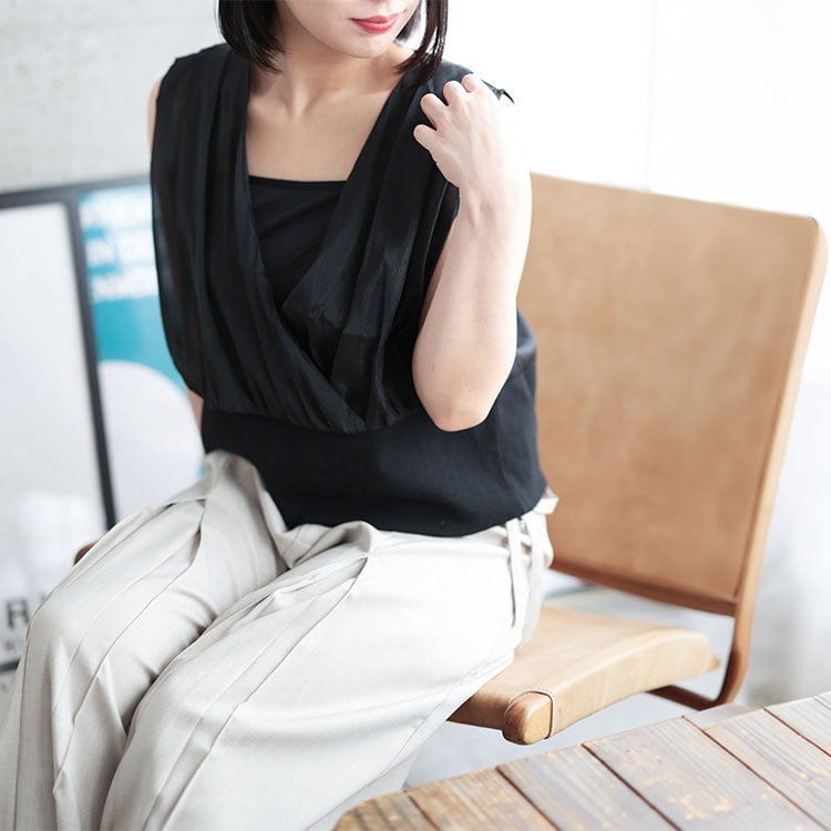 大きいサイズ レディース シアーカットコンビタンクトップ