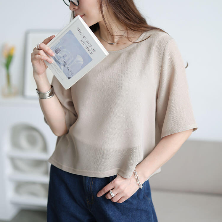 大きいサイズ レディース クロップドメッシュプルオーバー