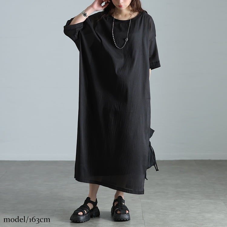 大きいサイズ レディース シアーワイドワンピース＆ノースリーブワンピース2点セット