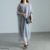 大きいサイズ レディース シアーワイドワンピース＆ノースリーブワンピース2点セット グレー