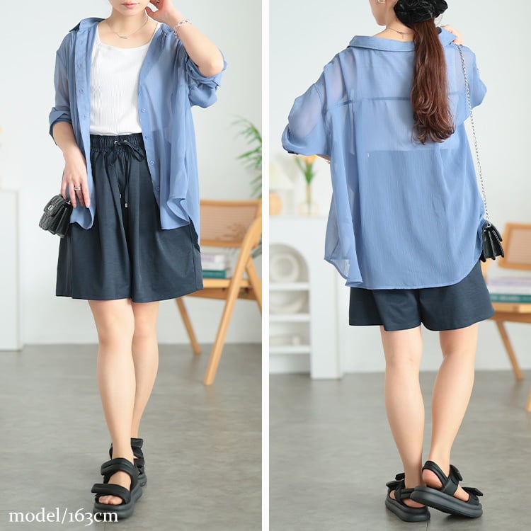 大きいサイズ レディース ストレッチライトツイルワイドハーフパンツ