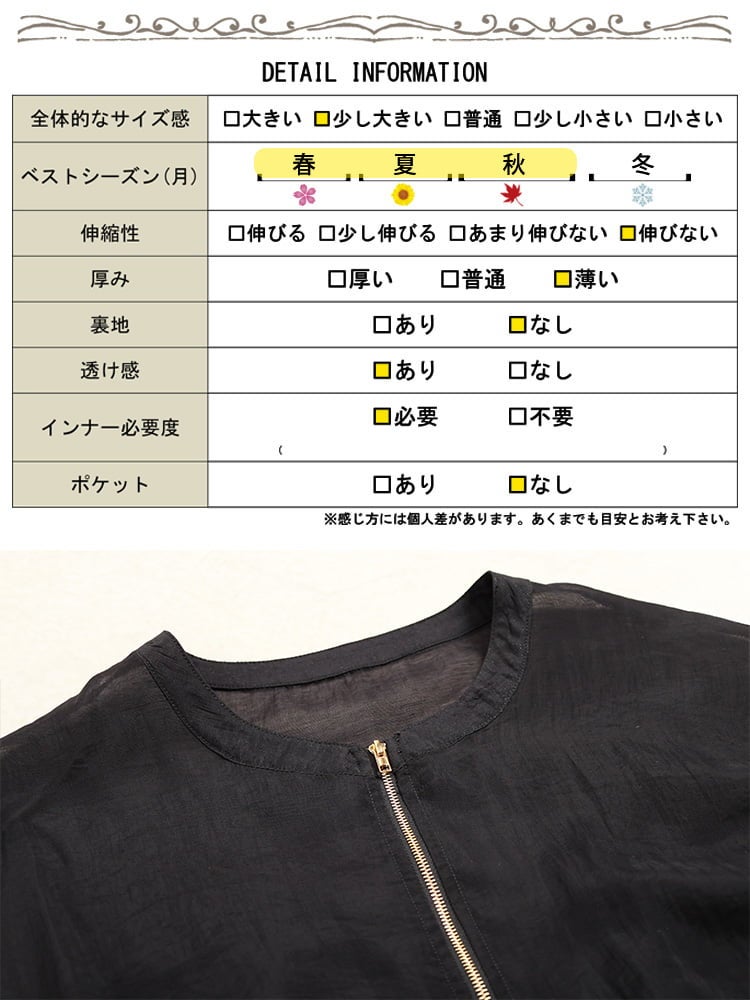 大きいサイズ レディース バックラッフルメッシュ切り替えブルゾン
