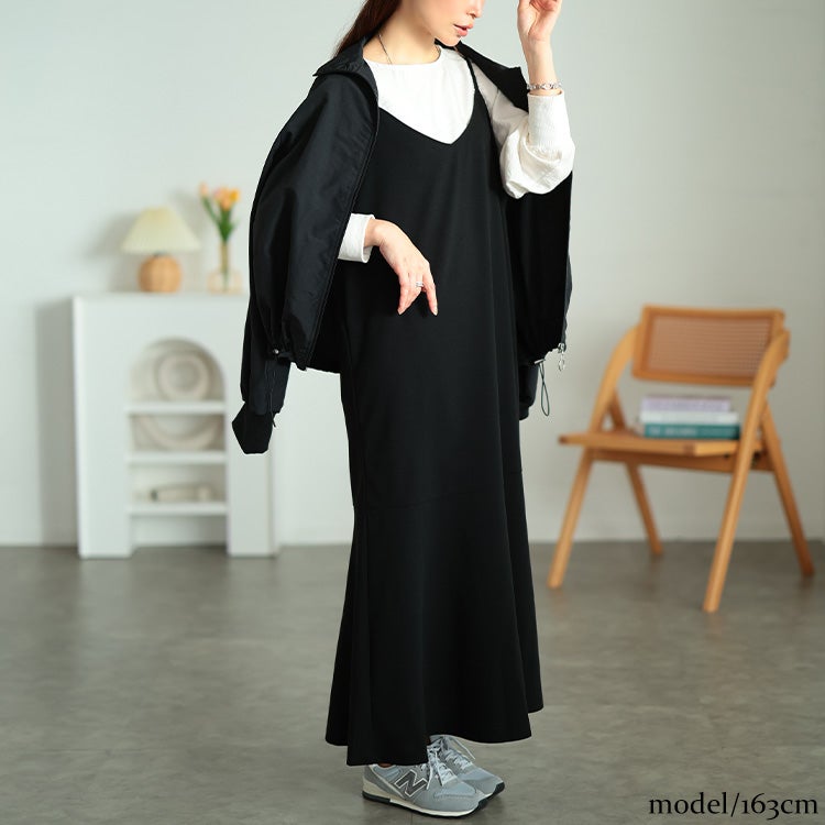 大きいサイズ レディース 前後2wayマーメイドキャミソールワンピース