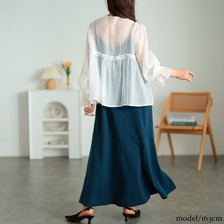 大きいサイズ レディース 前後2wayマーメイドキャミソールワンピース