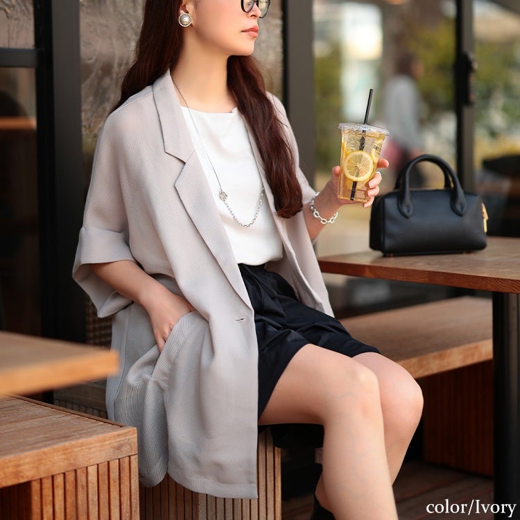 大きいサイズ レディース オーバーサイズメッシュジャケット