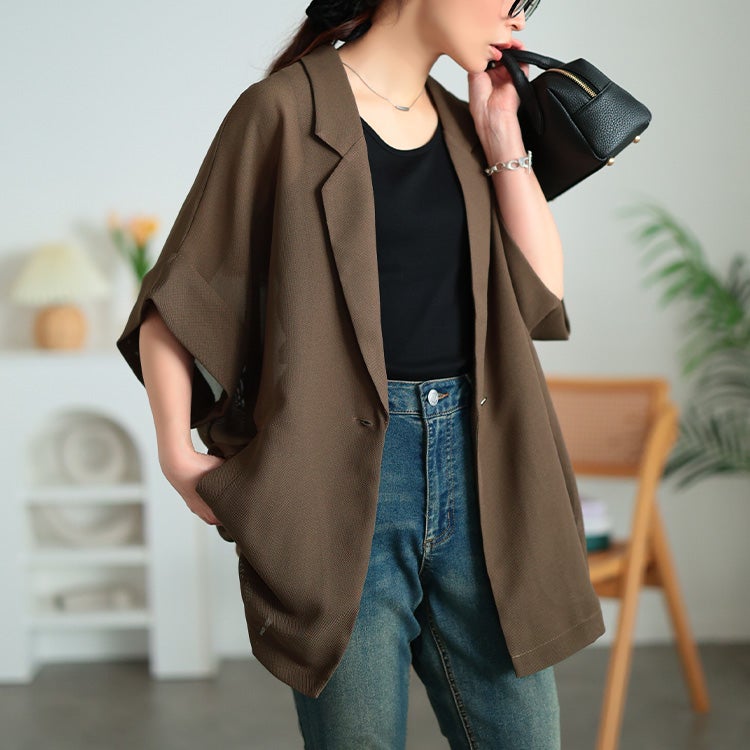 大きいサイズ レディース オーバーサイズメッシュジャケット