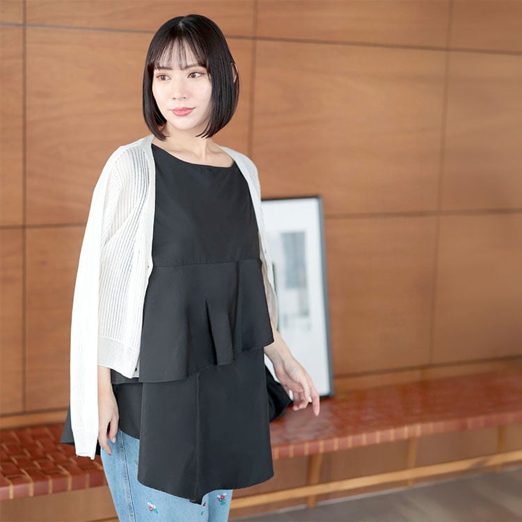 大きいサイズ レディース 裾フレアノースリプルオーバー