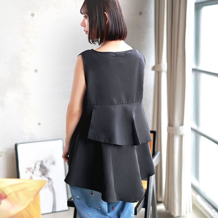 大きいサイズ レディース 裾フレアノースリプルオーバー