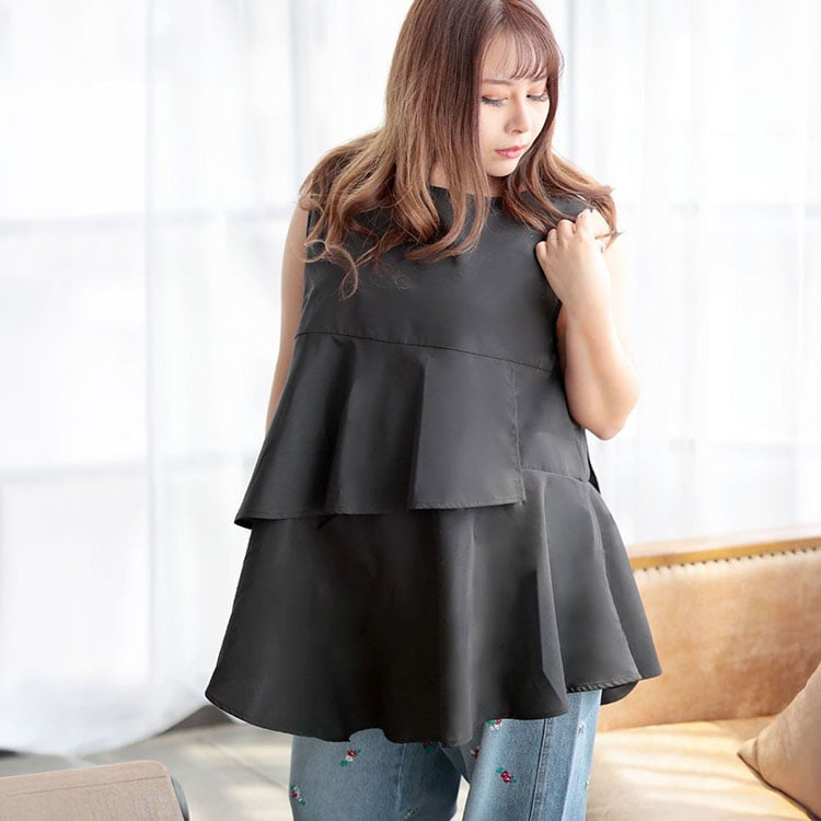 大きいサイズ レディース 裾フレアノースリプルオーバー