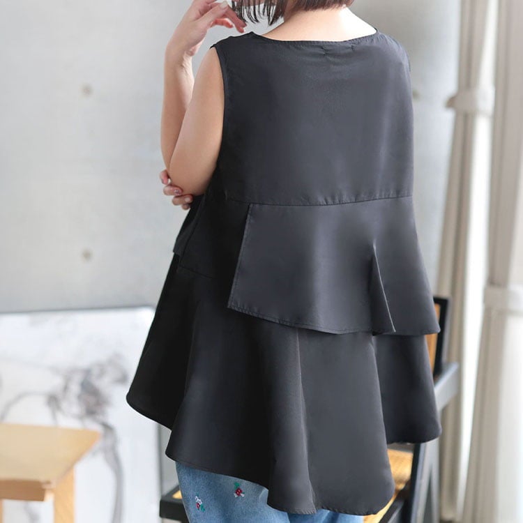 大きいサイズ レディース 裾フレアノースリプルオーバー