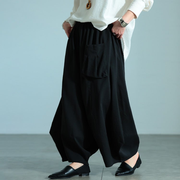 大きいサイズ レディース ビッグポケットバレルパンツ