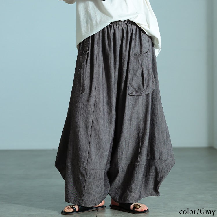 大きいサイズ レディース ビッグポケットバレルパンツ