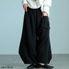 大きいサイズ レディース ビッグポケットバレルパンツ ブラック