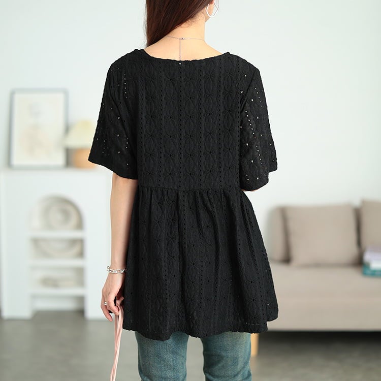 大きいサイズ レディース 花柄レースペプラムチュニック